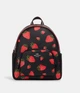 Рюкзак шкіряний Coach Court Backpack With Wild Strawberry Print Black 341667bl - зображення 1