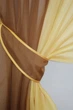 Кухонные шторы VR-Textil № 017к комбинированные с подвязками коричневый с янтарным 265х170 см (50-082) - изображение 3