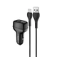Зарядное устройство для телефона в авто 2 USB с кабелем Type-C (A-to-Type-C) Z36 Leader Car Charger Black, Hoco (6931474727770) - изображение 1