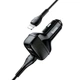 Автомобильное зарядное устройство 2 USB с кабелем USB-IP (lightning) для Iphone Z36 Leader Car Charger Black, Hoco (6931474727732) - изображение 4
