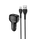Зарядное устройство для телефона в автомобиль 2 USB с кабелем Micro Z36 Leader Car Charger Black, Hoco (6931474727756) - изображение 1