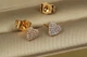 Серьги гвоздики Xuping Jewelry плоское сердечко из камешков 6 мм золотистые - изображение 2