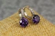 Серьги Xuping Jewelry с большим фиолетовым камнем 2 см серебристые - изображение 1