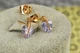Серьги гвоздики Xuping Jewelry лиловый фианит в форме сердечка 10 мм золотистые - изображение 2
