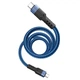 Швидка зарядка hoco. U110 Type C to Type C Data Cable 1.2м, матеріал конекторів: цинковий сплав, струм до 3A для смартфонів, 60W для ноутбуків Blue - зображення 4
