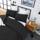 Комплект постельного белья Эней-Плюс Двуспальный 175x210 см Luxe-0025 черный Microfiber (4820001412222) - изображение 2