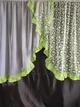 Короткая кухонная тюль Komfort Ирис из двух частей органза и шифон 300*140 см Салатовый с белым (уо-06) - изображение 1