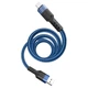 Кабель зарядки hoco. U110 USB-A на Micro-USB додаткова міцність, матеріал конекторів: цинковий сплав, струм до 2.4A Blue - зображення 3