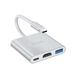 Перехідник з Type-C в USB3.0+HDMI+PD HOCO HB14 Silverr - зображення 2