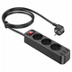 Мережевий зарядний пристрій HOCO NS2 3-position extension cord socket(including 3*USB output) Black - зображення 1