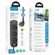 Мережевий зарядний пристрій HOCO NS2 3-position extension cord socket(including 3*USB output) Black - зображення 3
