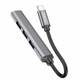 Кабель-перехiдник HOCO HB26 4 in 1 adapter(Type-C to USB3.0+USB2.0*3) Metal Gray - изображение 3