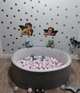 Сухой бассейн Maikinbaby круг 150х40х8 см и 400 шт шаров Бархат Серебристый (арт.М150-130) - изображение 1