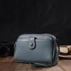 Модная сумка-клатч в стильном дизайне из натуральной кожи 22087 Vintage серо-голубая - изображение 6