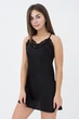 Женская шелковая ночная сорочка декорирована кружевом Giulia HELENA 8011/051 S Black, комфортная сорочка для сна - изображение 2