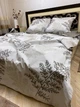 Постельное белье хлопковое Растение Адиантум Евро 200 x 220 Бязь Белое 70 х 70 - изображение 3