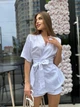 Женский костюм лен COSY Lotos кимоно и шорты L-XL белый KS01W - изображение 4