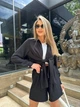 Костюм женский рубашка и шорты K&ML 574 L - XL ( 48 - 50 ) Черный ( 574 - 04 ) - изображение 4