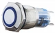 Кнопка металлическая плоская 1NO+1NC 19мм с подсветкой синий LED 24V [A0140010143] TYJ 19-271 АСКО - изображение 1