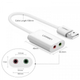 Звуковая карта Ugreen US205 30143 USB AUX Jack TRRS Mic/EarALC4042 15cm Белая - изображение 3