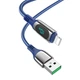 Кабель з екраном HOCO S51 USB (m) - Lightning (m) 1.2м нейлоновий синій - зображення 1
