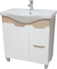 Тумба напольная ВАНЛАНД Wood W-75 W белая с раковиной Basic 75 - изображение 1
