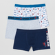 Набір трусів дитячий 3 шт OVS Pk 3 Boxer 3 Bianco/Blu 1815497 128 см White/Blue (8056781467411) - зображення 1