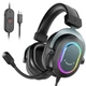 Накладные геймерские наушники Fifine H6 со съемным микрофоном и RGB подсветкой Игровая гарнитура - изображение 2