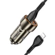 Автомобільний зарядний пристрій HOCO Z46A Blue whale PD20W+QC3.0 car charger set(C to iP) Metal Gray (6931474770356) - изображение 2
