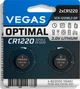 Литиевые батарейки Vegas Optimal CR1220 2 шт (VCR-1220BL2-OP) - изображение 1