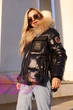 Женская зимняя куртка c натуральным мехом енота Visdeer XS черная 921212 - изображение 5