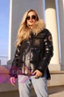 Женская зимняя куртка c натуральным мехом енота Visdeer XS черная 921212 - изображение 6