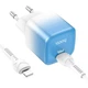 Сетевое зарядное устройство Hoco C101A Single Port PD20W + кабель Type-C to Lightning - Ice Blue - изображение 4