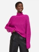 В'язаний светр зимовий оверсайз жіночий H&M 060990911_fuchsia M Фуксія (6666000258564) - зображення 1