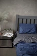 Комплект постельного белья Satin Stripe Blue + Gray 100% хлопок 220х180 см 70х50 см - изображение 1