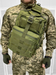 Сумка нагрудная 20 л Cordura 1000D / Рюкзак однолямный олива размер 20x18x32см - изображение 2