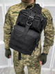 Нагрудна Сумка 20 л Cordura 1000D / Рюкзак однолямний чорний розмір 20x18x32см - зображення 2