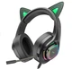 Наушники Hoco W107 Cute cat luminous cat ear gaming headphones Elf cat - изображение 1