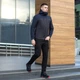 Демисезонная мужская Куртка с капюшоном Pobedov Korol’ Lev SoftShell на флисе синяя размер XXL - изображение 3