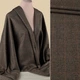 Полушерсть костюмная HARRIS TWEED коричнево-бежевая в оранжевую тонкую клетку ш.155 (18341.002) - изображение 1