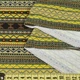 Трикотаж бежевый в желтые, зеленые полоски с орнаментом, ш.165 (14581.011) - изображение 2