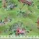 Креп-шифон зеленый светлый в красные, серые розы ш.150 (15915.006) - изображение 2