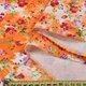 Поплин оранжево-белый с бордовыми цветами ш.150 (14003.004) - изображение 2