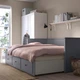 Каркас шезлонга з 3 ящиками ІКЕА HEMNES 80х200 см Сірий (60372276) - изображение 2