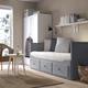 Каркас шезлонга з 3 ящиками ІКЕА HEMNES 80х200 см Сірий (60372276) - изображение 3