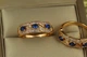 Кільце Xuping Jewelry хвилеріз із синіми каменями р 17 золотисте - зображення 1
