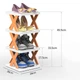 Полиця для взуття 4 рівня A-plus Shoe Rack 49.5х26 взуття, вертикальна стійка Біла з Помаранчевим - зображення 2