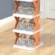 Полиця для взуття 6 рівнів A-plus Shoe Rack 79х26 взуття, вертикальна стійка Біла з Помаранчевим - зображення 3