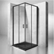 Душевая кабина Rea Punto 90x90 black безопасное стекло, прозрачное (REA-K4801) - изображение 2