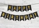 Гірлянда паперова з прапорців чорна Happy Birthday із золотими літерами довжина 2м - зображення 1